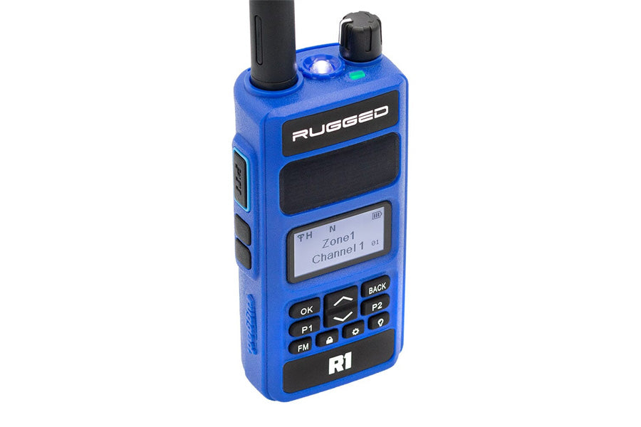 Rugged Radios R1 Business Band Two Way Handheld Radio - Digital and Analog - Blue