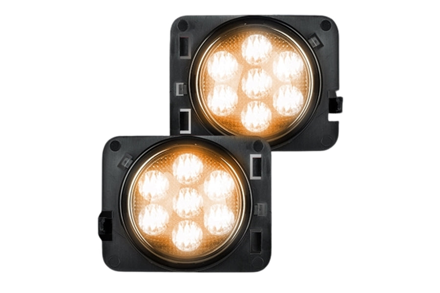 RECON Round Front Fender LED Lights, Amber - Clear Lens