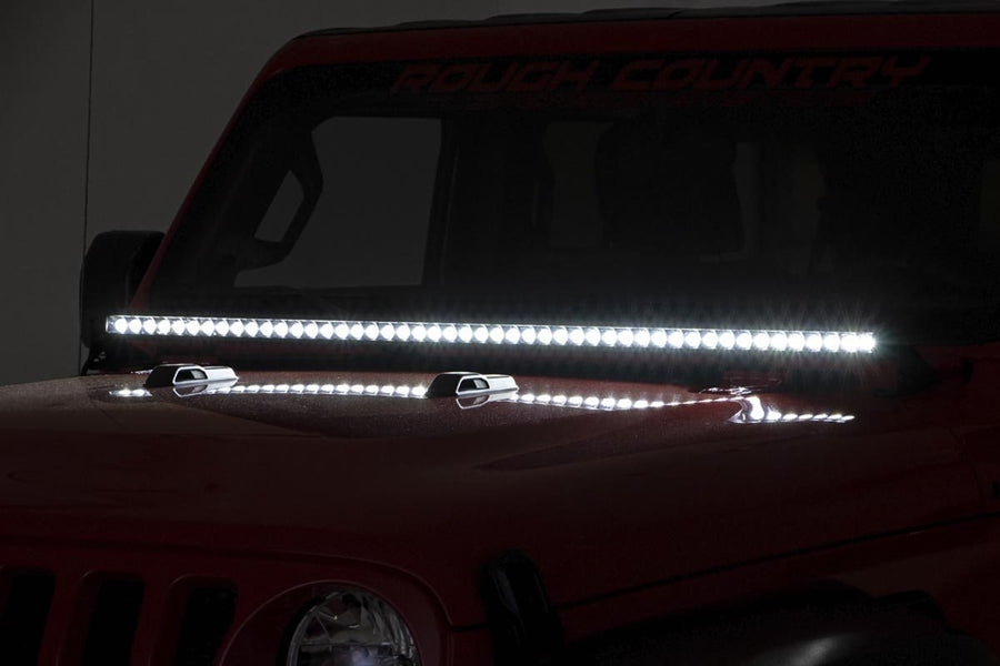 Rough Country Black-Series 50-inch LED Light Bar Cowl Kit
