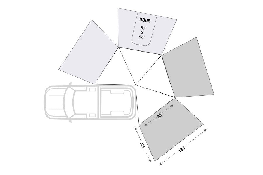 Overland Vehicle Systems Nomadic LT 270 Awning/Wall 1,2, Mounting Brackets - Passenger Side