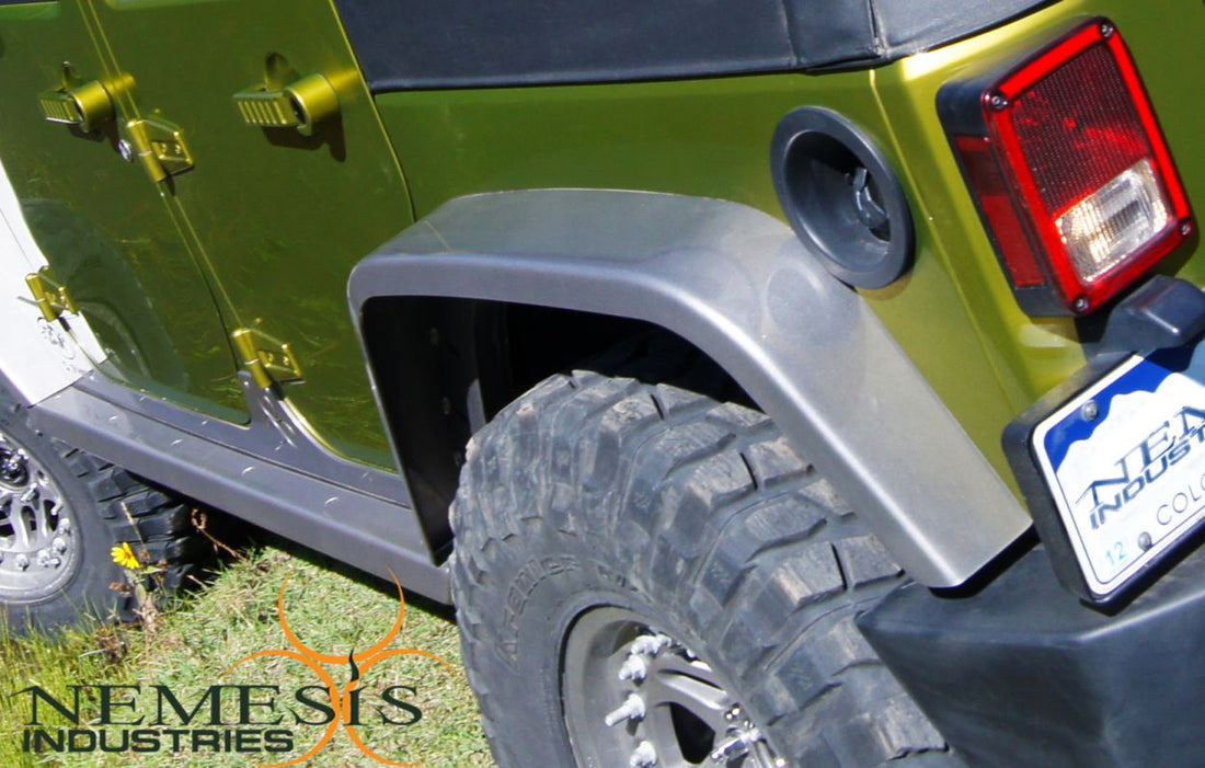 Nemesis Industries Notorious Rear Flare w/Skeletos, Semi Gloss Black Powder Coating Aluminum