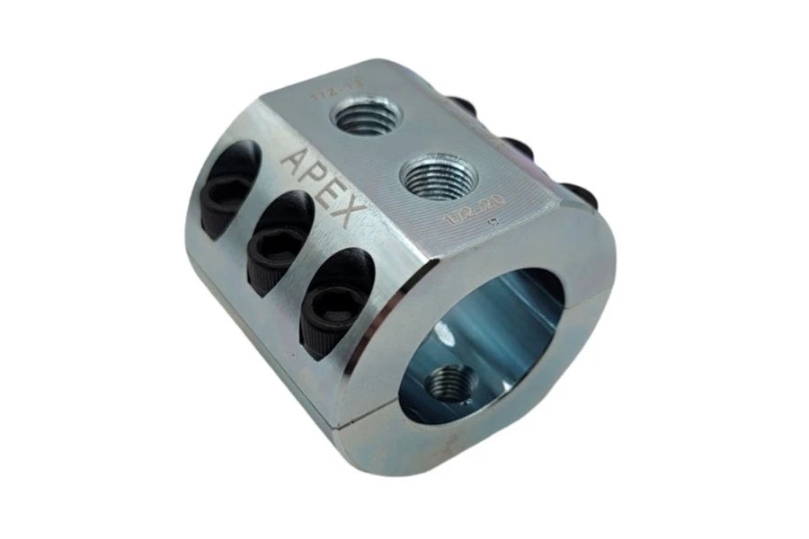 Apex Chassis Steering Stabilizer Clamp, 2in - Silver