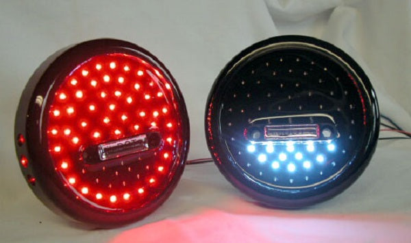 Off Road Only LED Tail Lights 5in Round Red/White Pair LiteDOT