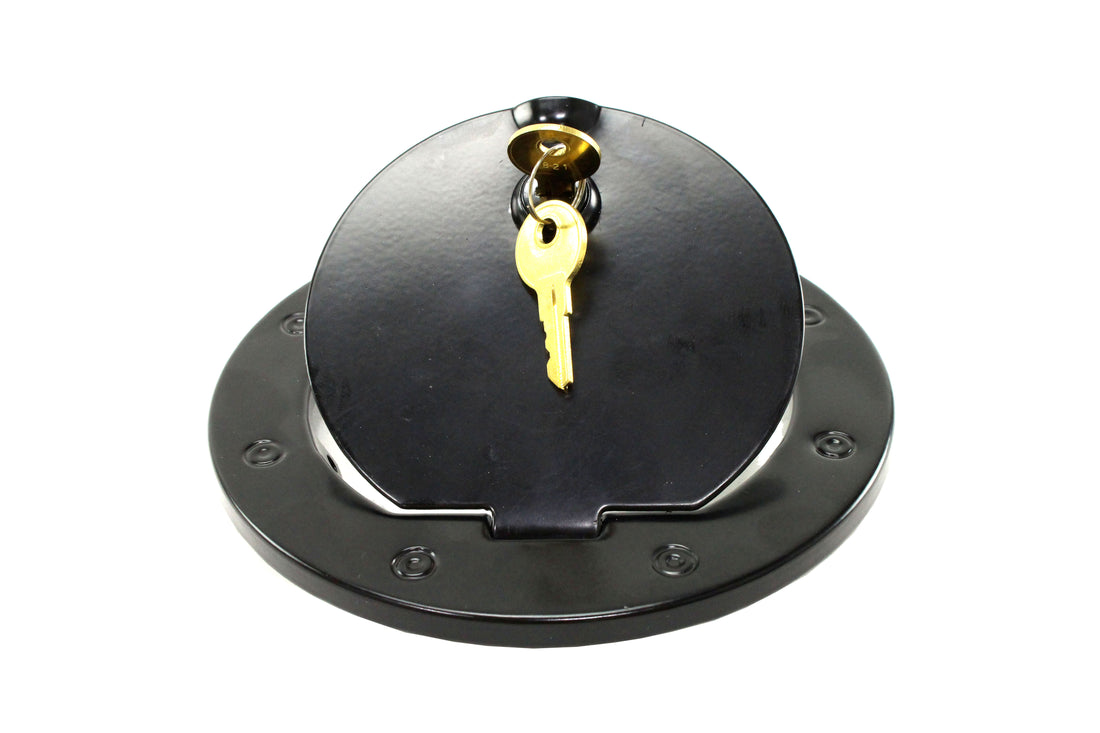 Rugged Ridge Locking Gas Cap Door Black Steel