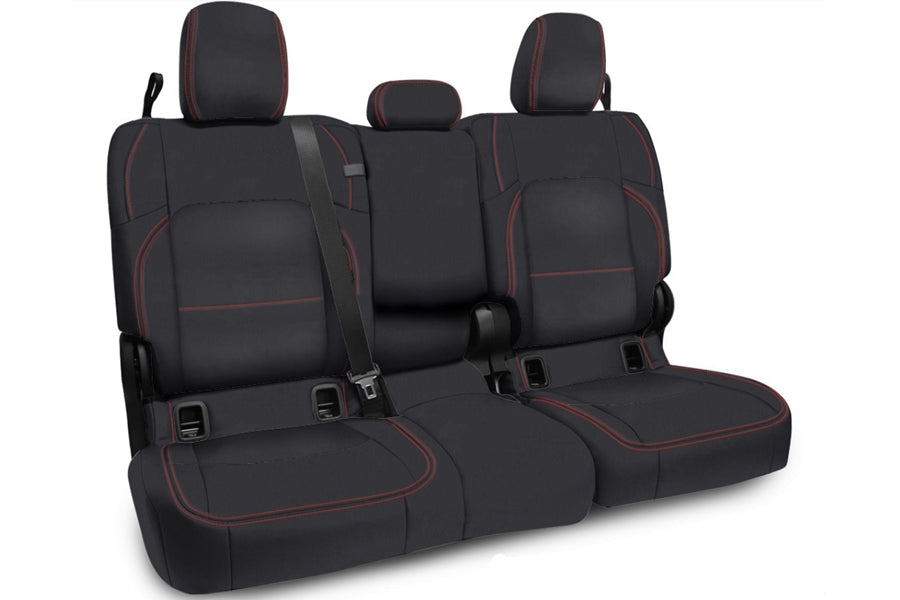 PRP Rear Bench Seat Cover - Black with Red Stitching