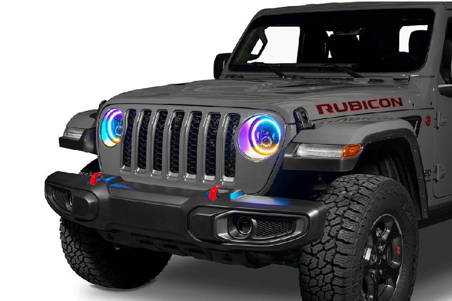 Oracle Lighting 7in High Powered LED Headlights (Pair) - Black Bezel - Dynamic ColorSHIFT