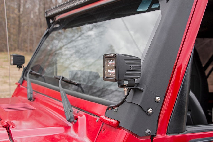 Rough Counrtry Lower A-Pillar Light Mounts