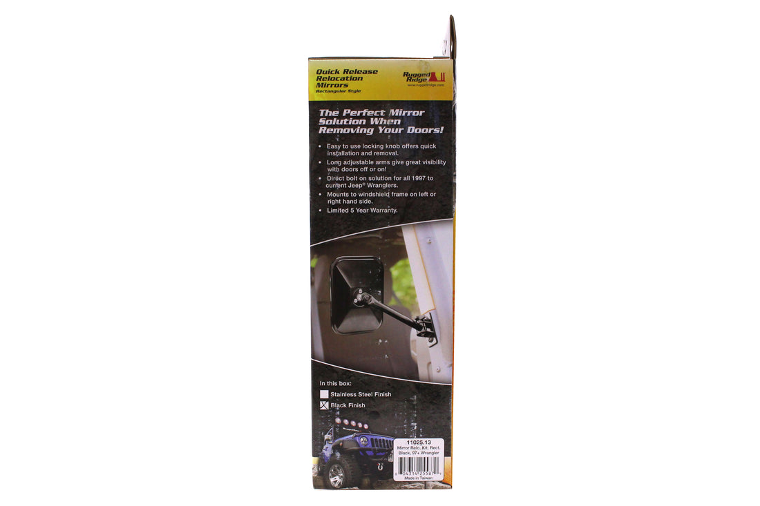 Rugged Ridge Quick Release Side Mirror Gloss Black