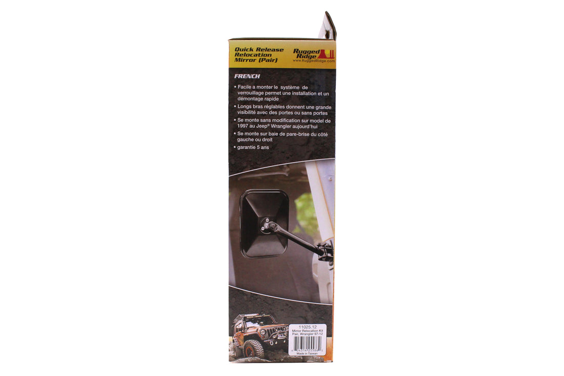 Rugged Ridge Quick Release Mirrors Black