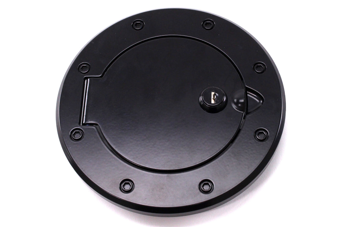 Rugged Ridge Locking Gas Cap Door Black Aluminum