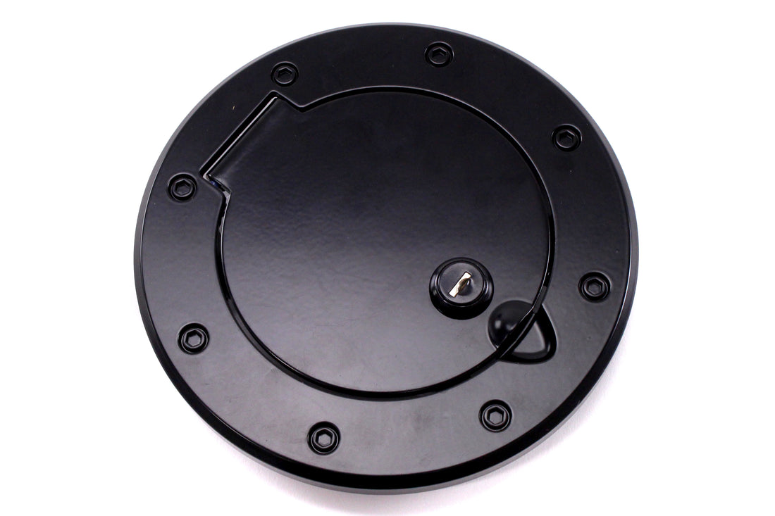 Rugged Ridge Locking Gas Cap Door Black Aluminum
