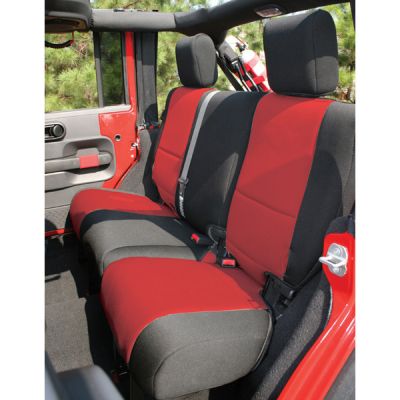 Rugged Ridge Rear Seat Cover Black/Red