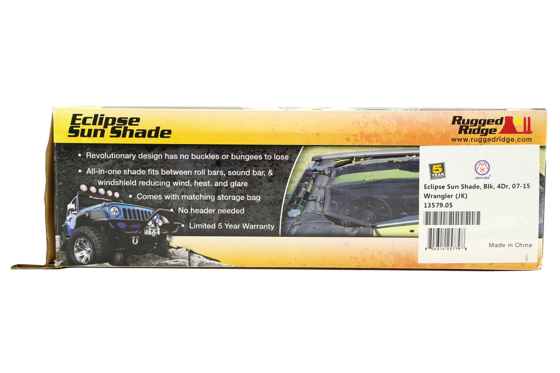 Rugged Ridge Eclipse Sun Shade Black