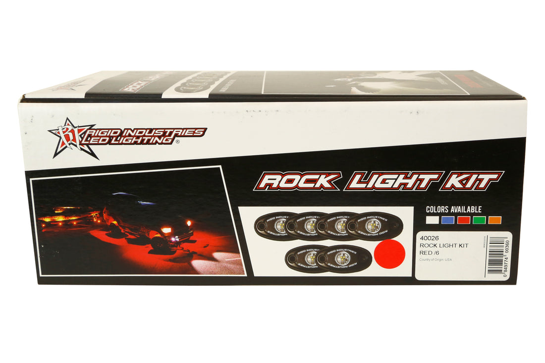 Rigid Industries A-Series Rock Light Kit - Red, Set of 6
