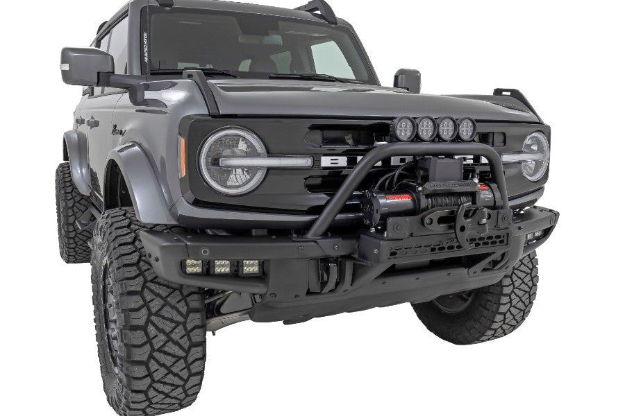 Rough Country Safari Bar Kit OE Modular Steel Bumper 3in OSRAM Angle Wide Series