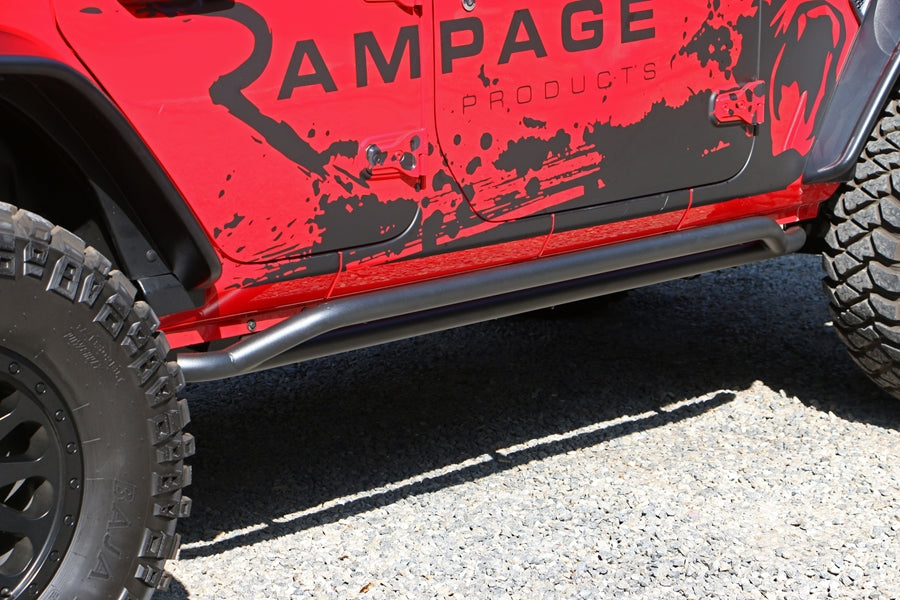 Rampage Rail Side Rocker Guard Steps, Black