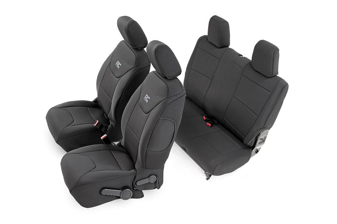 Rough Country Neoprene Seat Cover Set Black