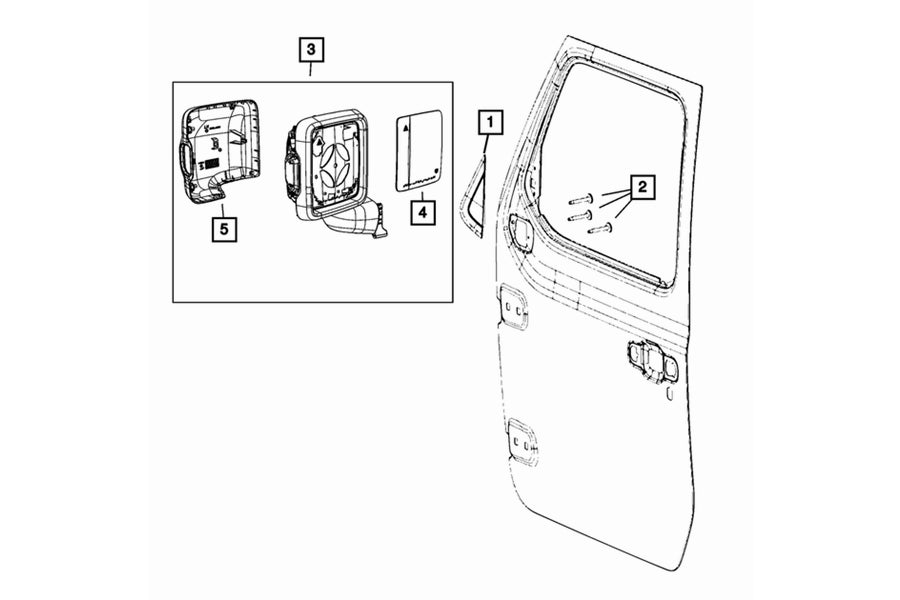 Mopar Manual Folding Mirror - Driver Side