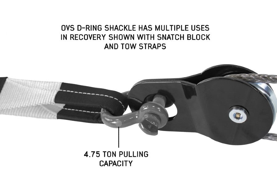 Overland Vehicle Systems Recovery ShackleS 3/4in 4.75 Ton, Grey