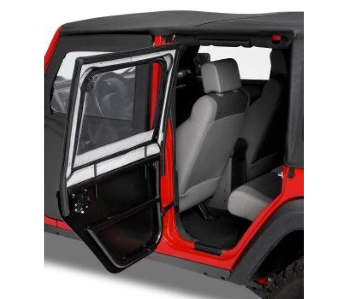 Bestop HighRock 4x4 Element Upper Half Rear Door Set Black Twill