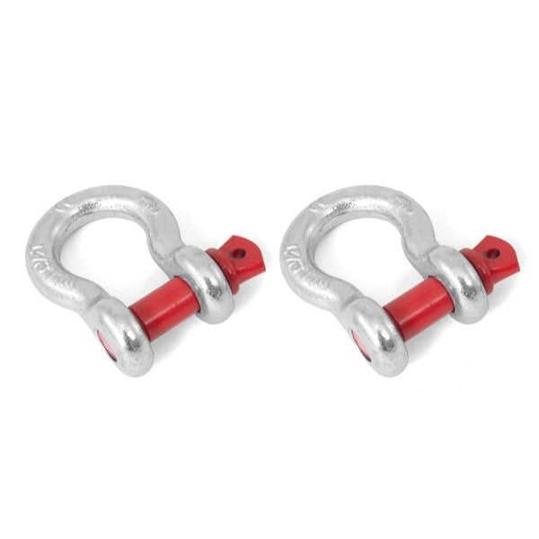 Rugged Ridge 5/8-Inch D-Ring Shackles Silver W/ Red pin