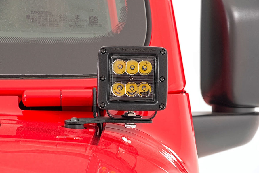 Rough Country 2in Black-Series LED Lower Windshield Kit w/ Amber DRL