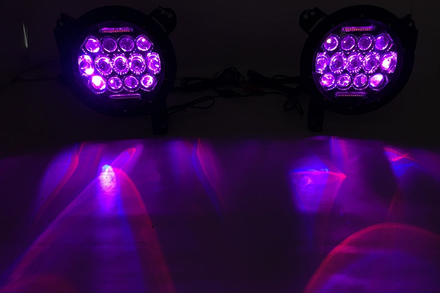 Quake LED Tempest Series 7in RGB Headlights - Quad Lock/Interlock Compatible