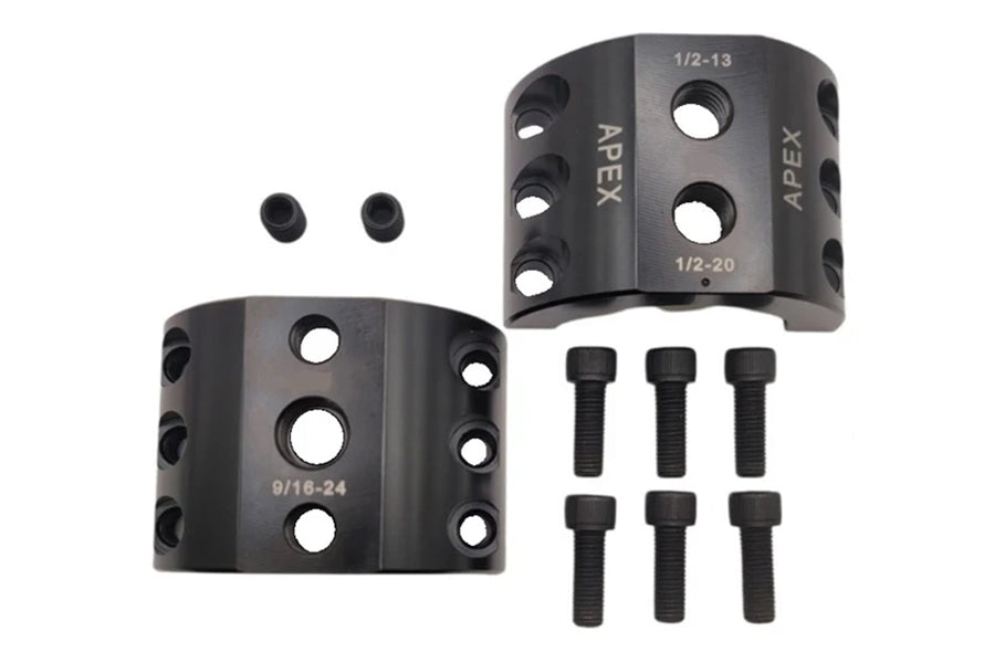 Apex Chassis Steering Stabilizer Clamp, 2.125in - Black