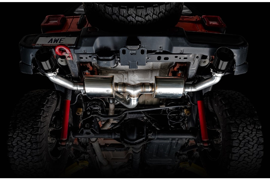 AWE Tread Edition Axleback Dual Exhaust - Diamond Black Tips