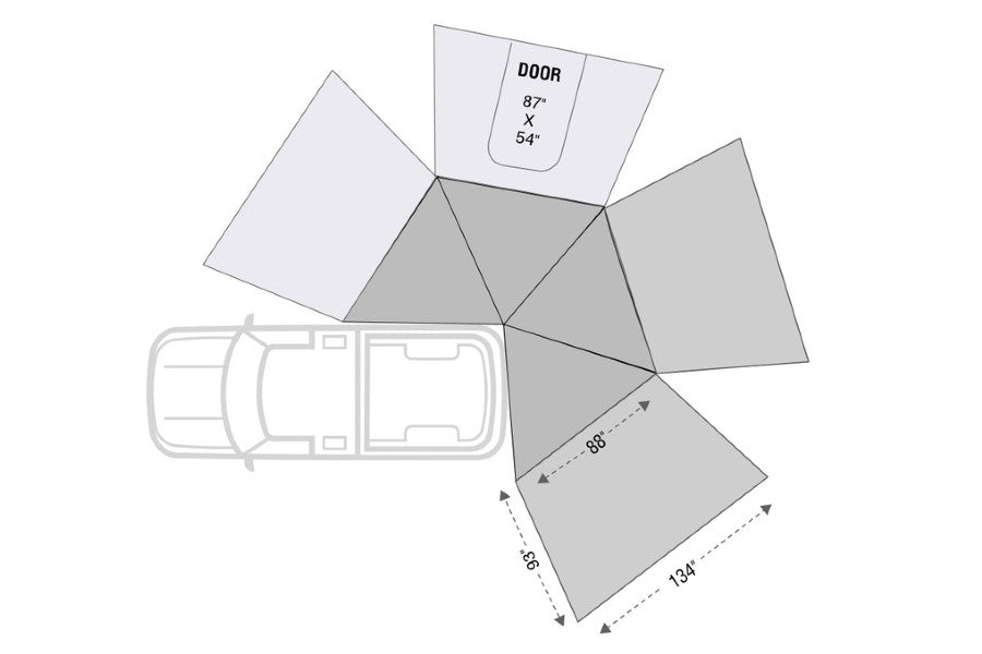 Overland Vehicle Systems Nomadic LT 270 Awning/Wall 1,2, Mounting Brackets - Passenger Side