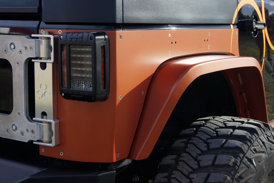 Nemesis Industries Notorious Dovetail Rear Fender Flares - Black, w/Skeletos