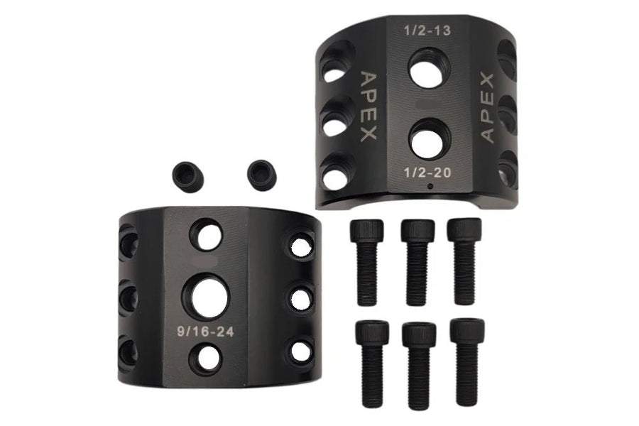 Apex Chassis Steering Stabilizer Clamp, 1.75in - Black