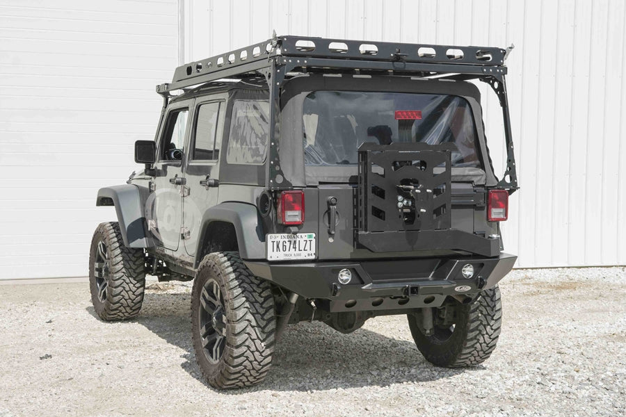 LOD Destroyer Full Width Rear Bumper w/Tire Carrier Black Powder Coated