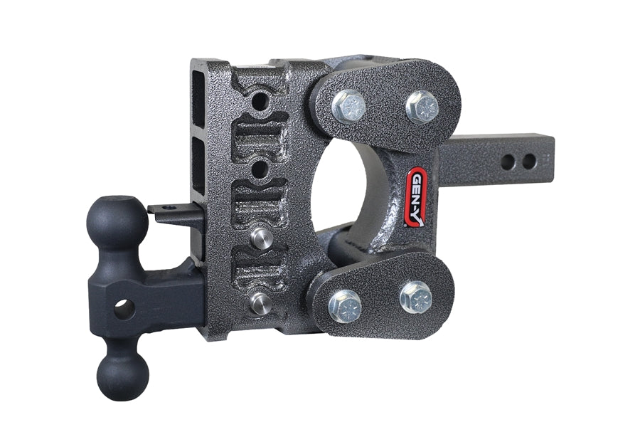 GEN-Y Hitch Boss Torsion-Flex 2in Shank 5in Drop 17K TW 16K Hitch and GH-051 Versa Ball and GH-032 Pintle Lock Hitch