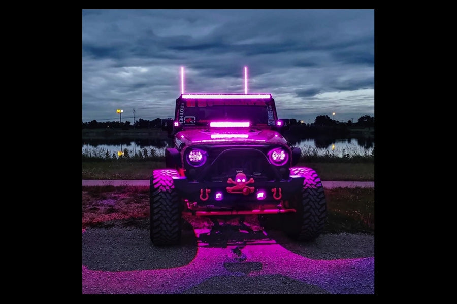Quake LED 4in Tempest Series RGB Fog Lights, Black - Quad Lock/Interlock Compatible