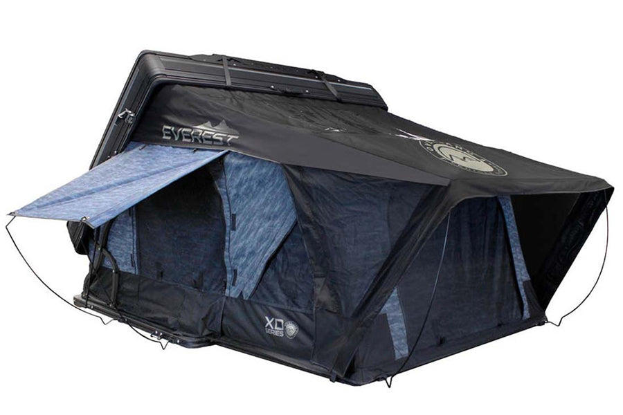 Overland Vehicle Systems XD Everest Cantilever Aluminum Hard Roof Top Tent 2 Person - Grey Body/Black Rainfly