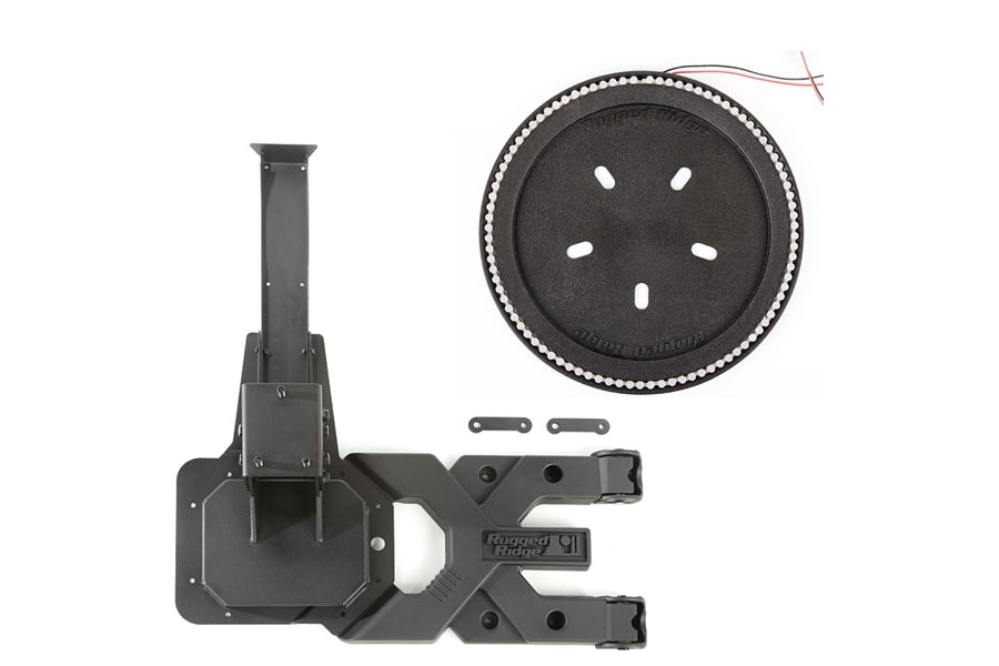 Rugged Ridge Spartacus HD Tire Carrier w/ 3rd Brake Light LED Ring Package