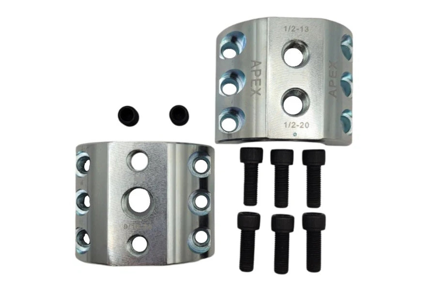 Apex Chassis Steering Stabilizer Clamp, 2in - Silver