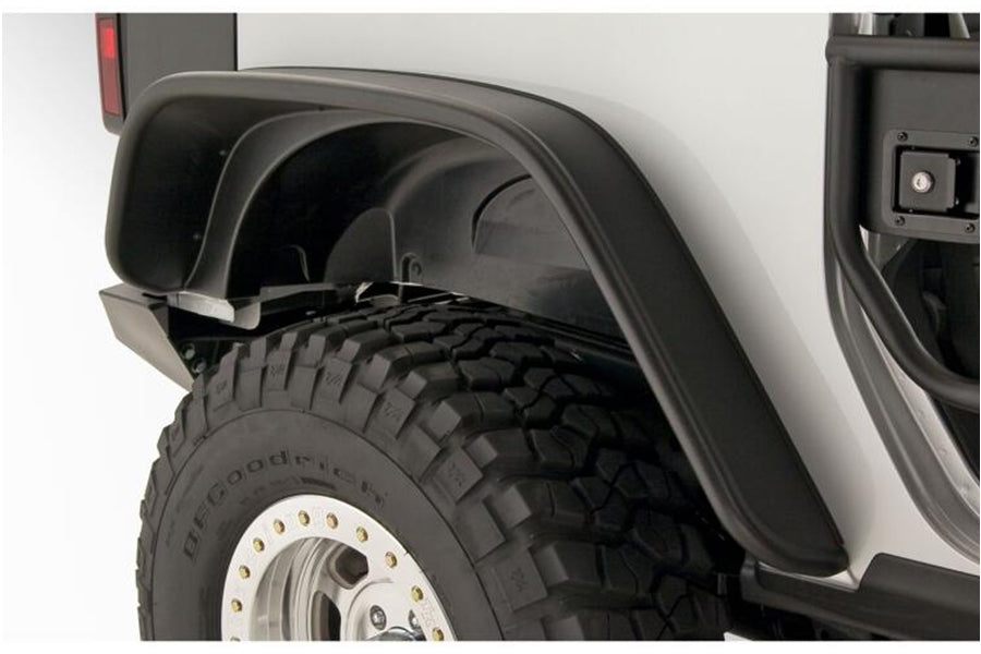 Bushwacker Flat-Style Rear Fender Flares, Pair - Textured Black