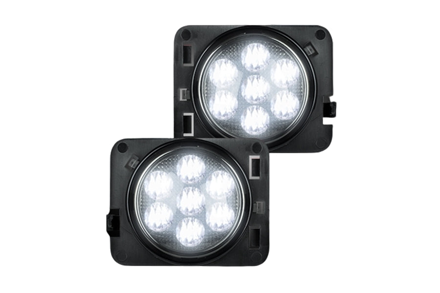 RECON Round Front Fender LED Lights - Smoked Lens