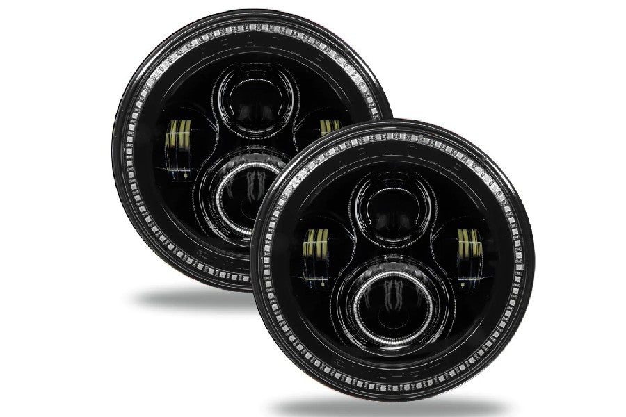 Oracle Lighting 7in High Powered LED Headlights (Pair) - Black Bezel - Dynamic ColorSHIFT