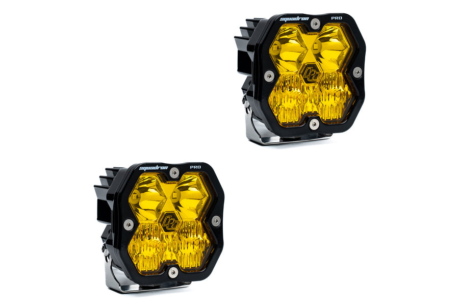 Baja Designs Squadron 2.0 Pro LED Auxiliary Light Driving/Combo Baja Amber, No Harness - Pair