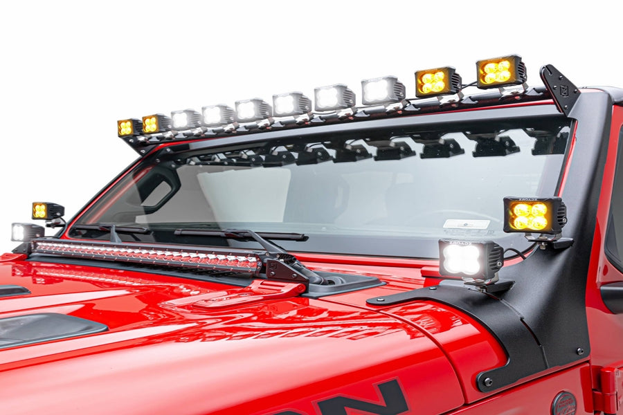 ZROADZ Multi-LED Roof Cross Bar and 4-Pod A-Pllar Light Pod Complete Kit