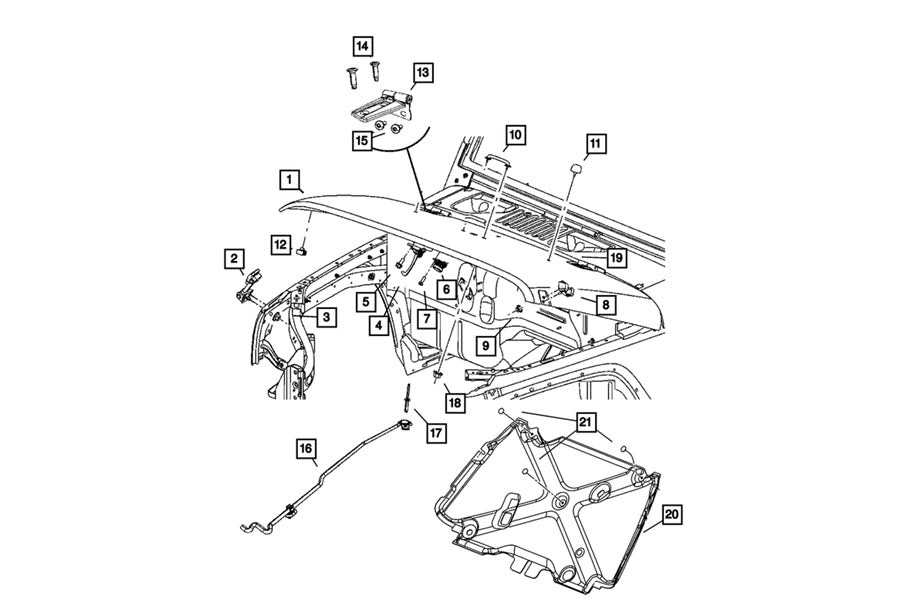 Mopar Hood Support Rod Rivet