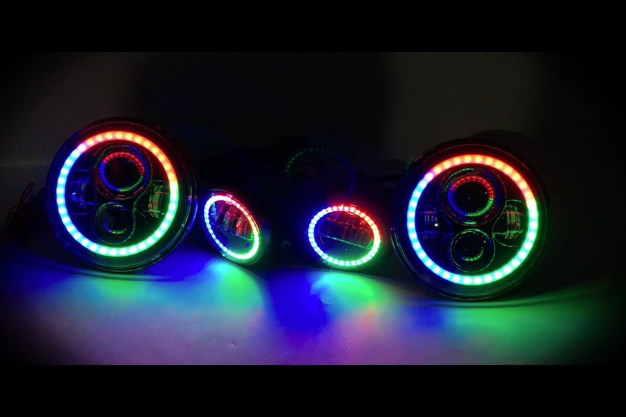 Quake LED Tempest Series 7in HD RGB Headlight/Fog Light Kit