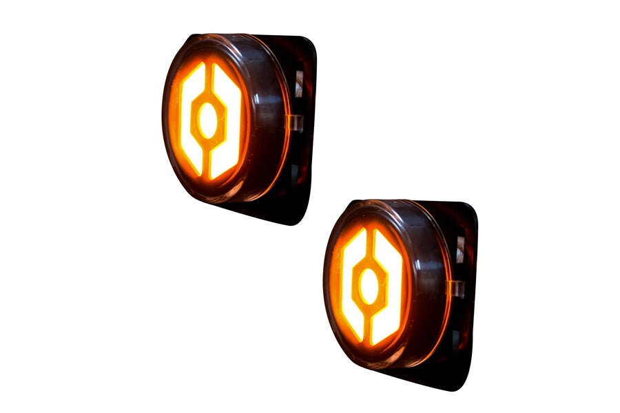 RECON Round Front Fender LED Lights, Amber - Clear Lens