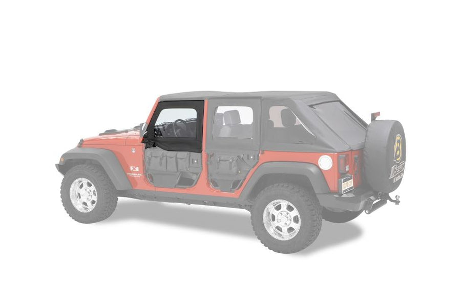 Bestop Element Front Upper Fabric Doors - Black Twill
