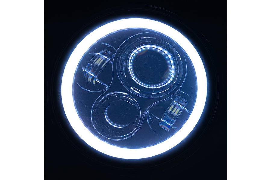 Quake LED Tempest Series 9in White DRL Halo / Amber Turn Signal Headlights