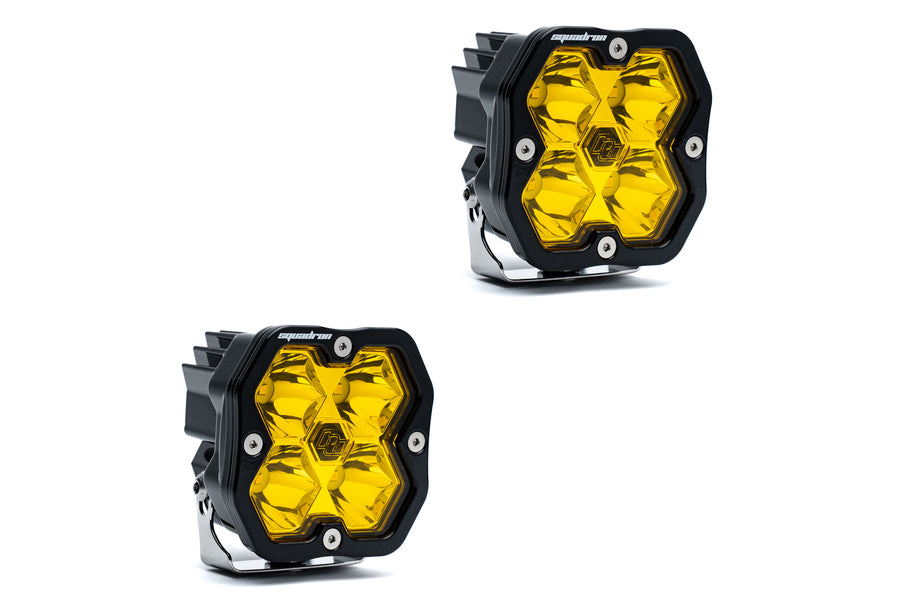 Baja Designs Squadron 2.0 Sport LED Auxiliary Light Pair Spot, Baja Amber - No Harness