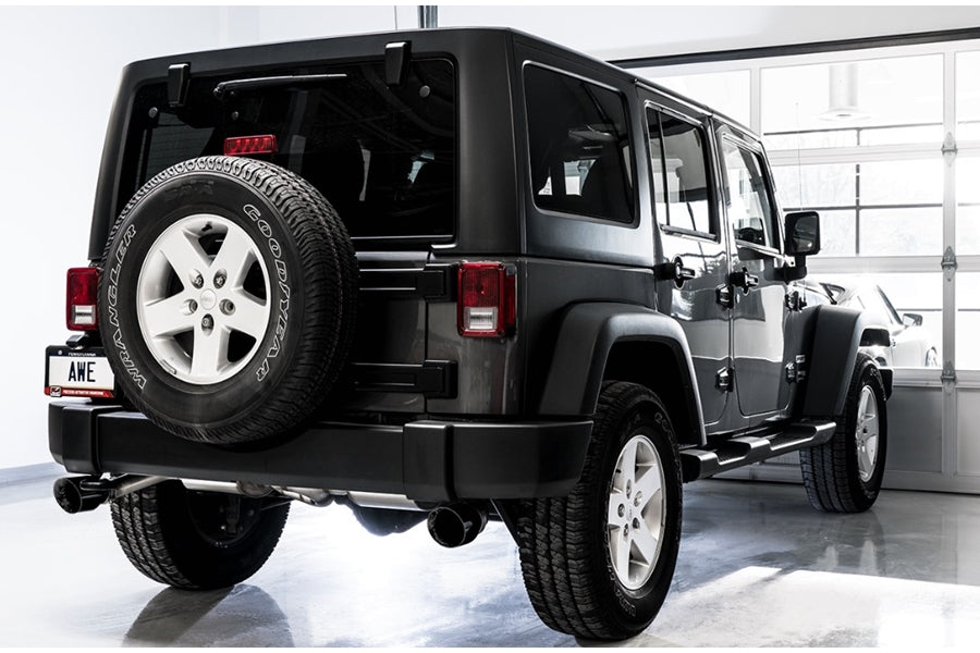 AWE Tread Edition Axle-Back Dual Exhaust - Diamond Black Tips